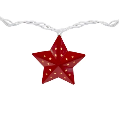 Northlight 10-Count Red And Blue Fourth Of July Star String Light Set, 7.25ft White Wire - Image 3