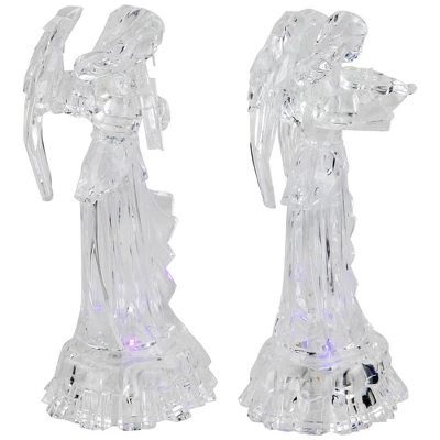 Northlight LED Lighted Color Changing Angel Acrylic Christmas Decorations - 9" - Set Of 2 - Image 2