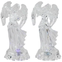Northlight LED Lighted Color Changing Angel Acrylic Christmas Decorations - 9" - Set Of 2